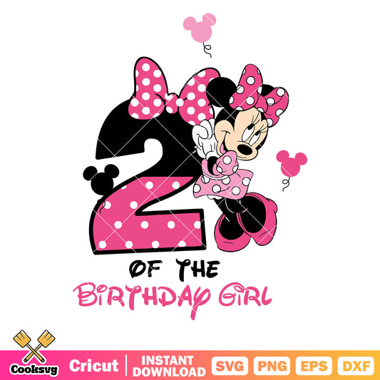 Minnie 2nd of the birthday girl svg file, disney birthday​ svg, minnie birthday​ svg