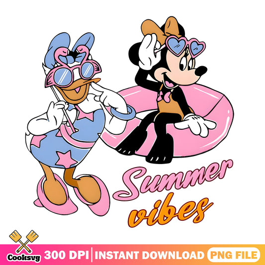 Minnie And Daisy Summer Vibes PNG, Disney Summer PNG, Mickey Mouse PNG