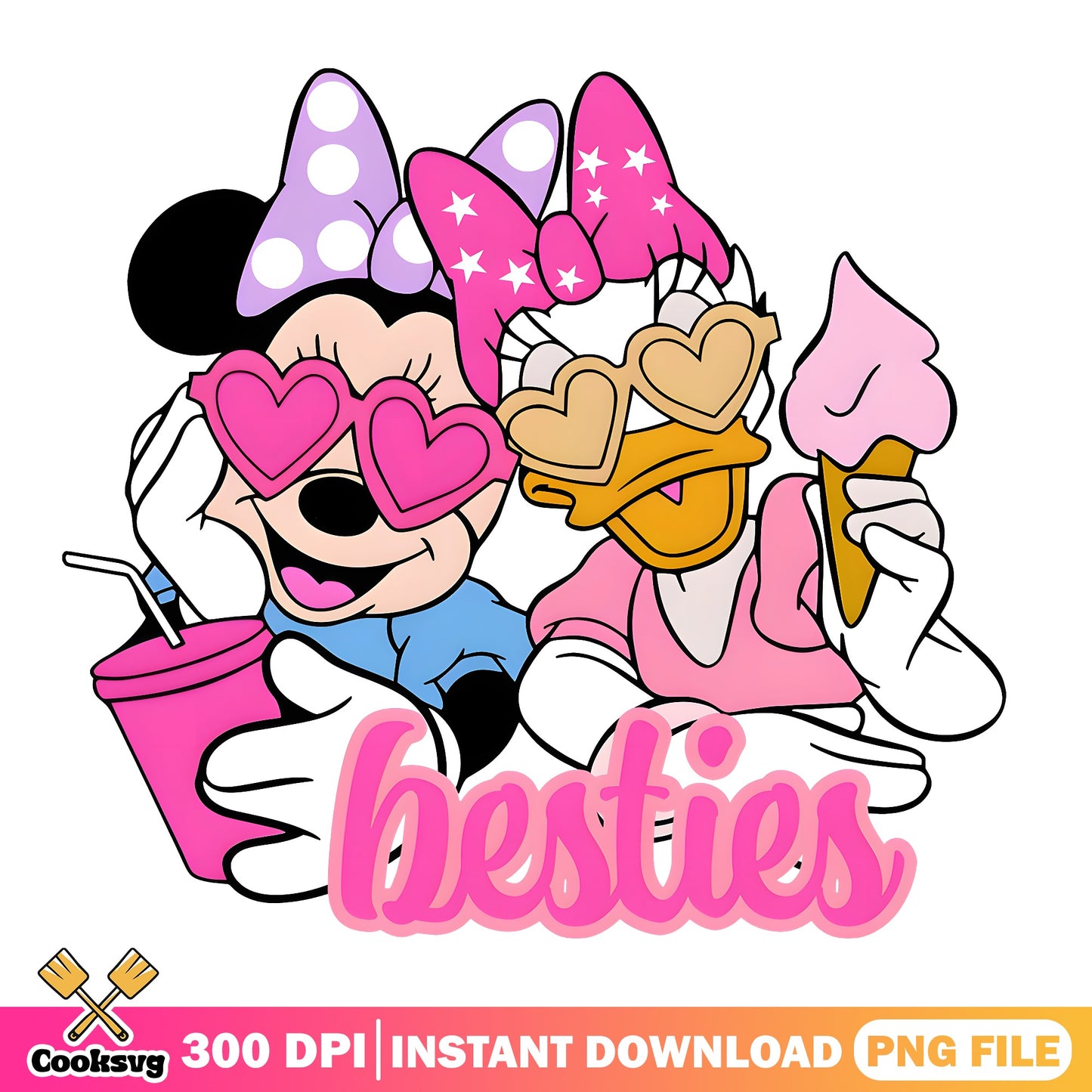 Minnie Mouse And Daisy Duck Besties PNG, Disney BFF PNG, Girls Trip PNG