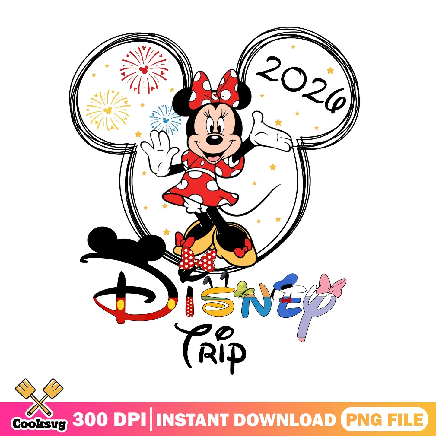 Minnie Mouse Disney Trip 2026 PNG, Disney Vacation PNG, Family Trip PNG