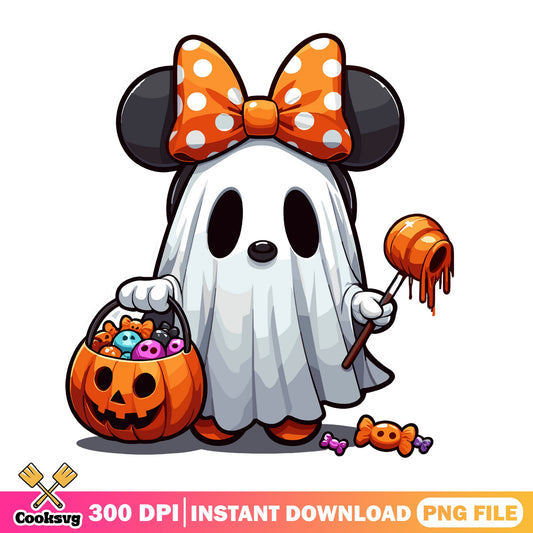 Minnie Mouse Ghost Halloween PNG, Disney Halloween PNG, Trick Or Treat PNG