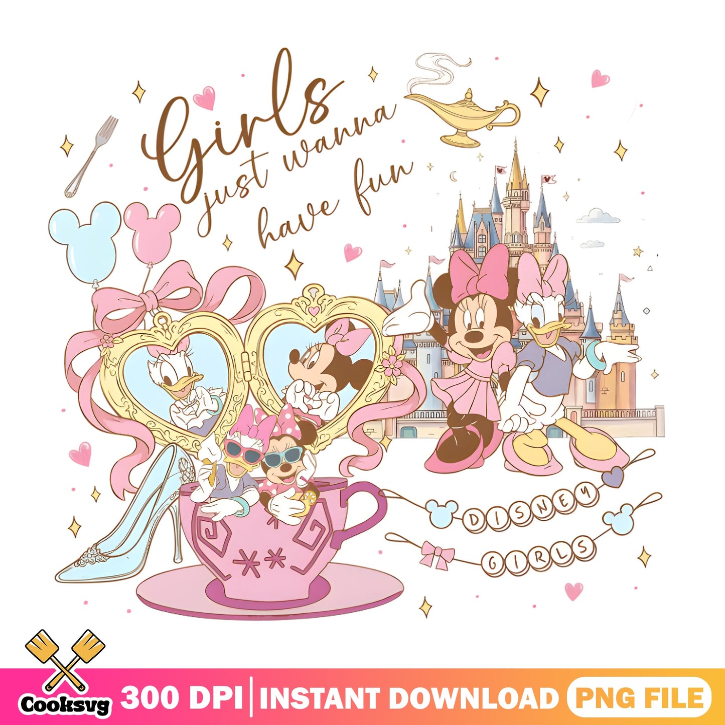Minnie Mouse Girls Just Wanna Have Fun PNG, Disney Girls PNG, Daisy Duck PNG
