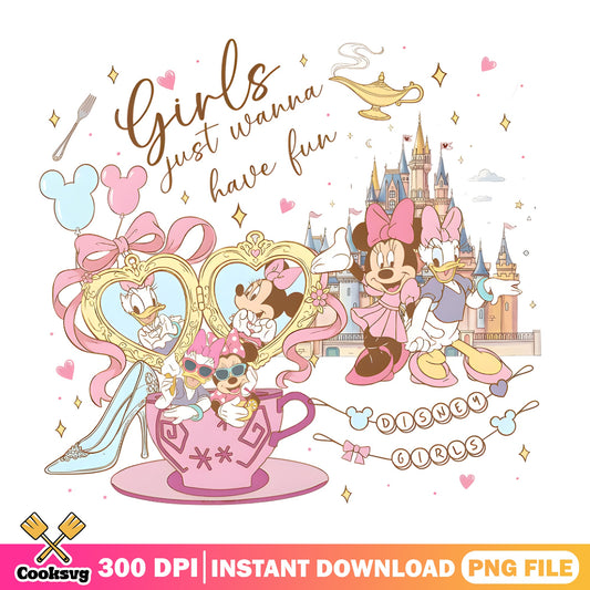 Minnie Mouse Girls Just Wanna Have Fun PNG, Disney Girls PNG, Daisy Duck PNG