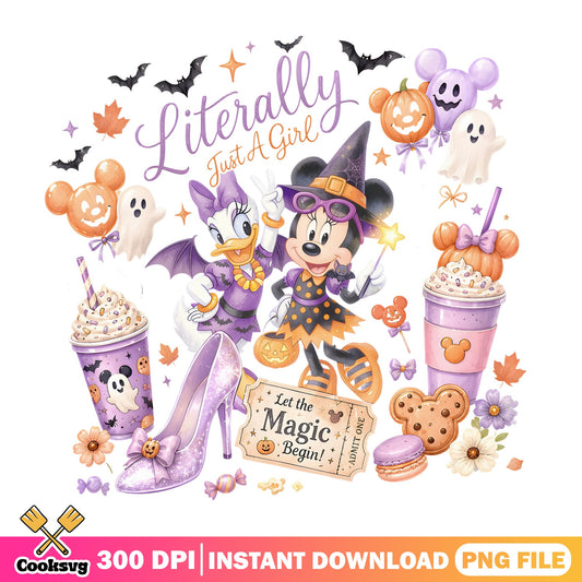 Minnie Mouse Halloween PNG, Disney Halloween PNG, Daisy Duck PNG