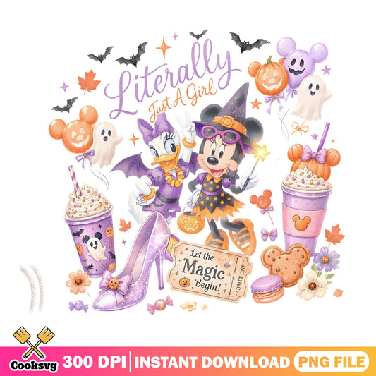 Minnie Mouse Halloween Witch PNG, Disney Halloween PNG, Daisy Duck PNG