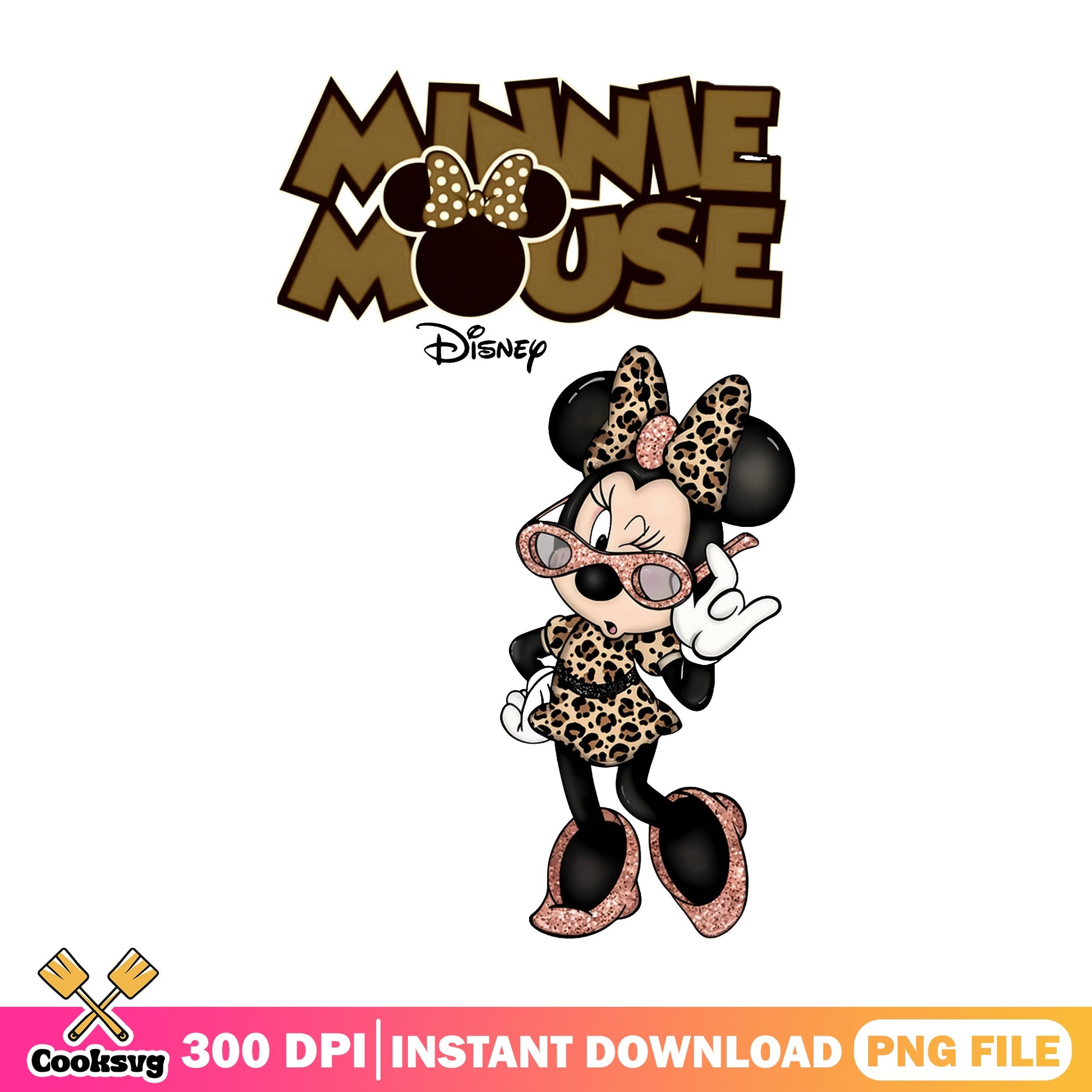 Minnie Mouse Leopard Print PNG, Disney Minnie PNG, Cheetah PNG