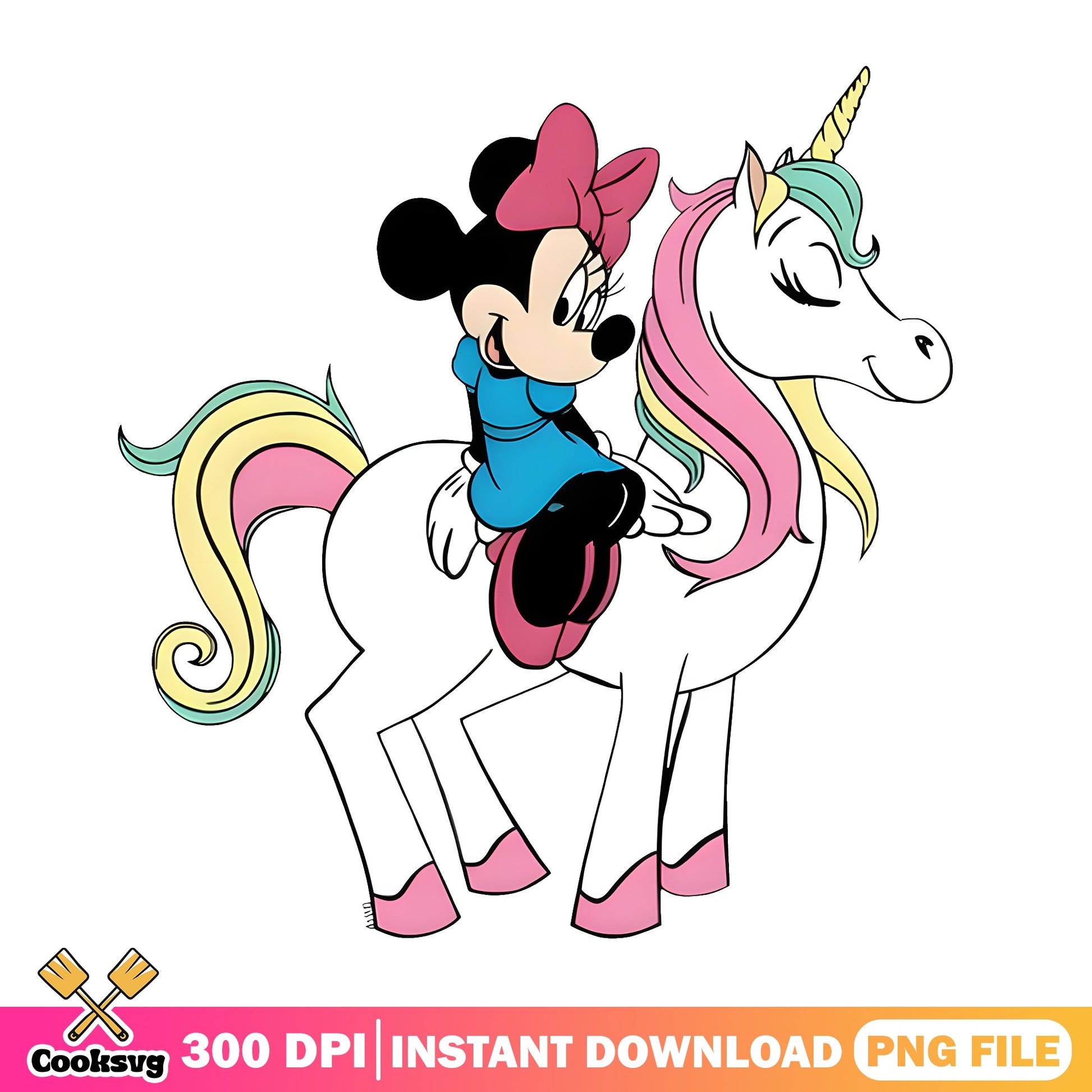 Minnie Mouse Riding Unicorn PNG, Disney Unicorn PNG, Mickey PNG