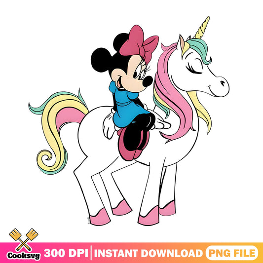 Minnie Mouse Riding Unicorn PNG, Disney Unicorn PNG, Mickey PNG