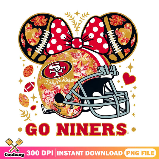 Minnie Mouse San Francisco 49ers PNG, Go Niners PNG, NFL PNG