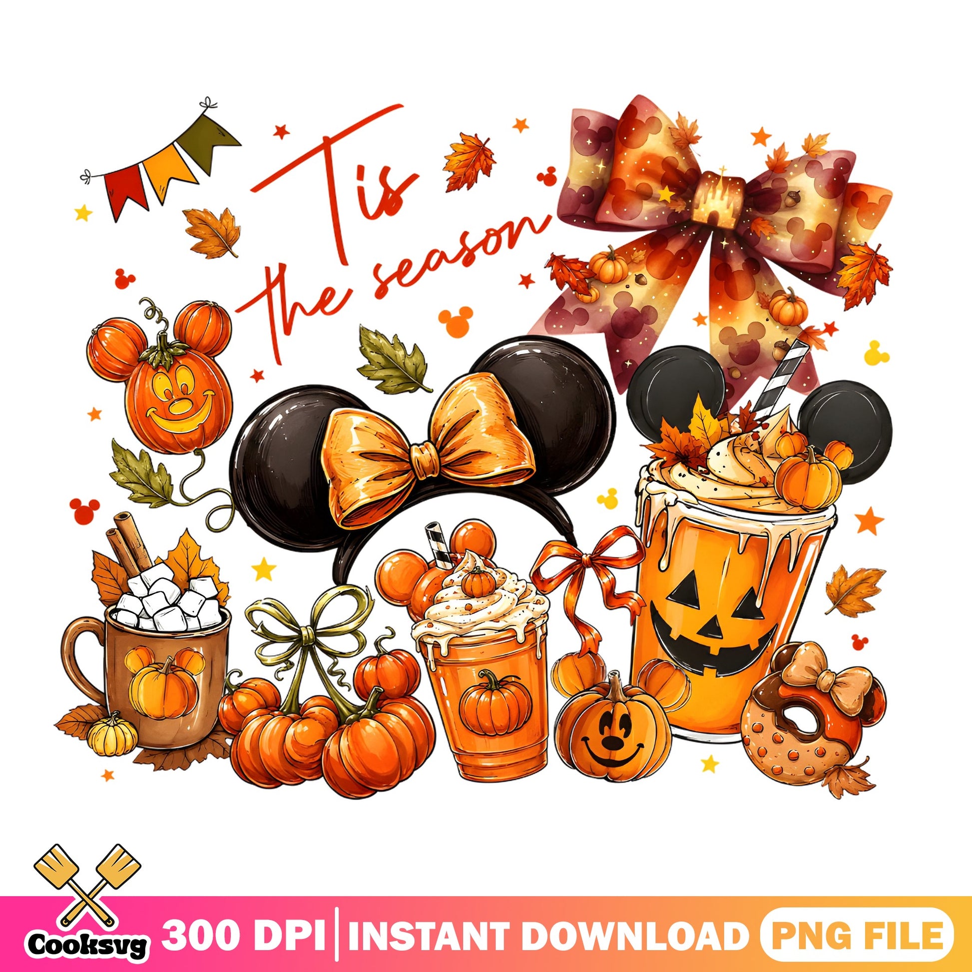 Minnie Mouse Tis The Season Fall PNG, Disney Halloween PNG, Pumpkin PNG