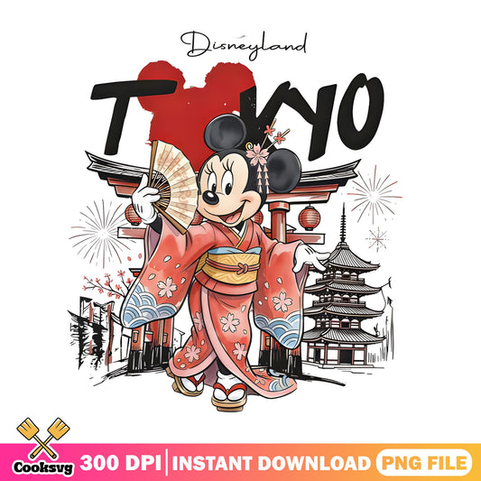 Minnie Mouse Tokyo Disneyland PNG, Japan Kimono PNG, Disney PNG