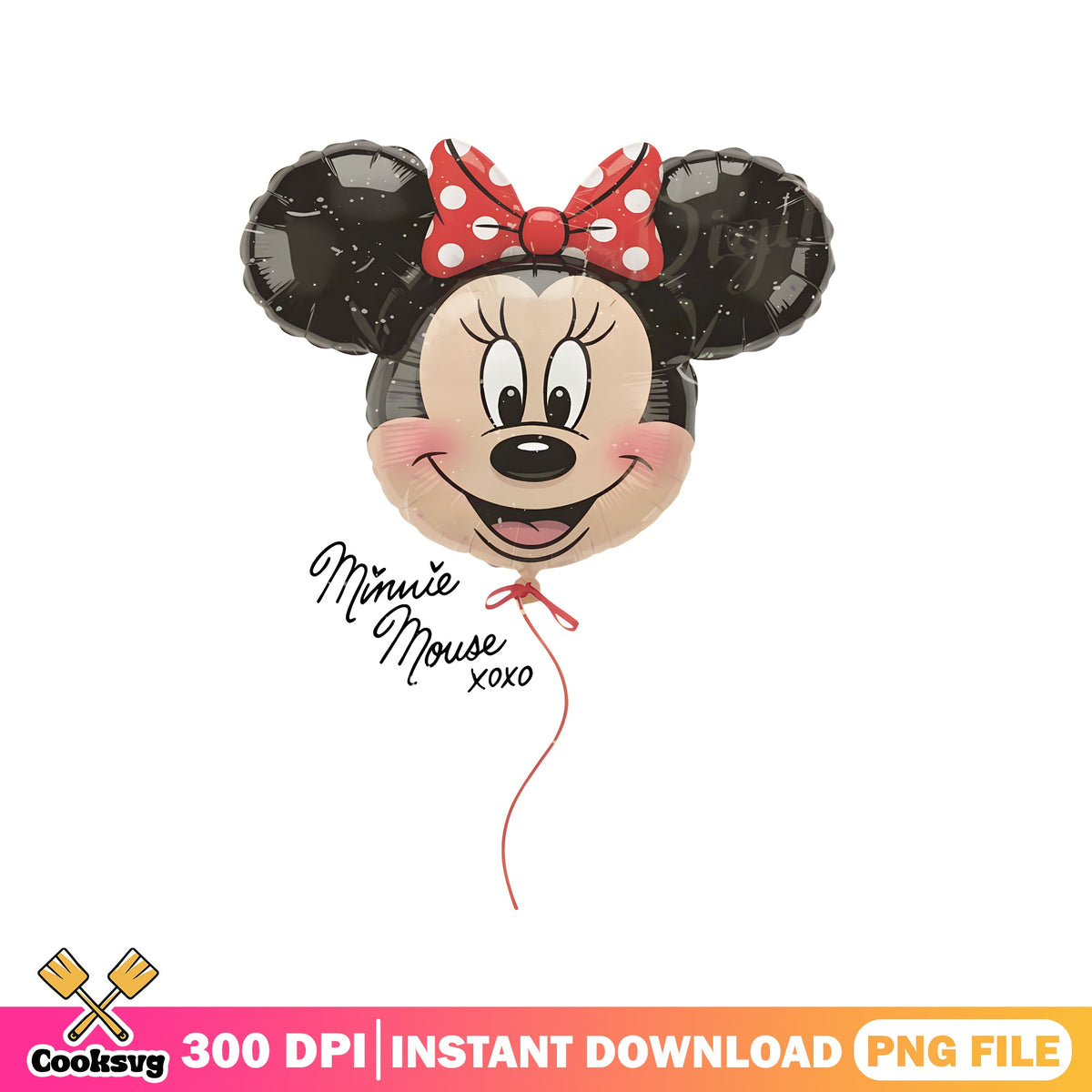 Minnie Mouse balloon png, party balloon png, Minnie signature png