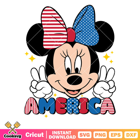 Minnie america 4th of july svg, 4th of july mickey​ svg, disney 4th of july svg​