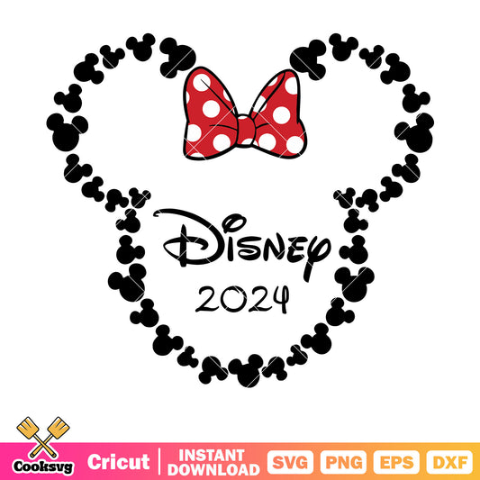 Minnie basic head disney 2024 svg, minnie mouse head svg