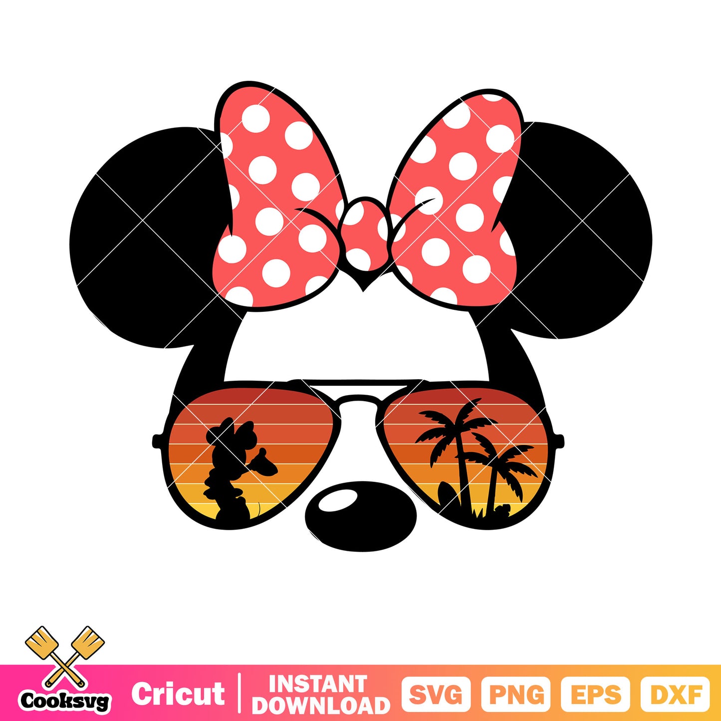 Minnie beach family vacation head svg, disney family vacation​ svg