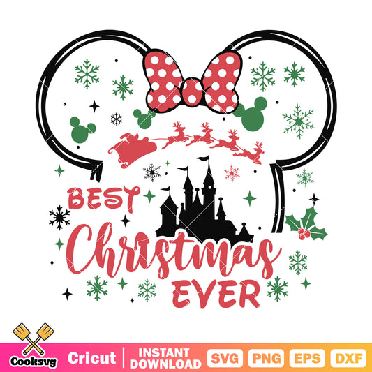 Minnie best christmas ever head svg