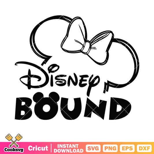 Minnie black head disney bound svg, disney bound​ svg, minnie mouse head svg