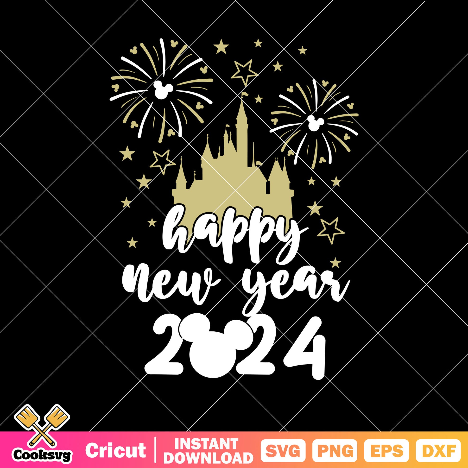 Minnie castle disney happy year 2024 svg, disney 2024​ svg, mickey disney svg