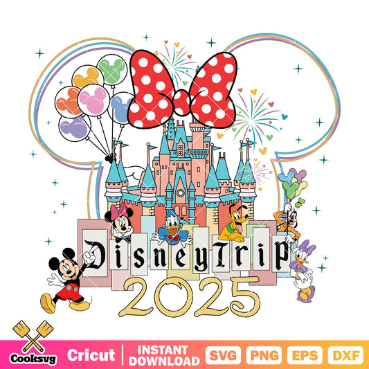 Minnie castle head disney trip 2025 png, disney trip png, disney castle png