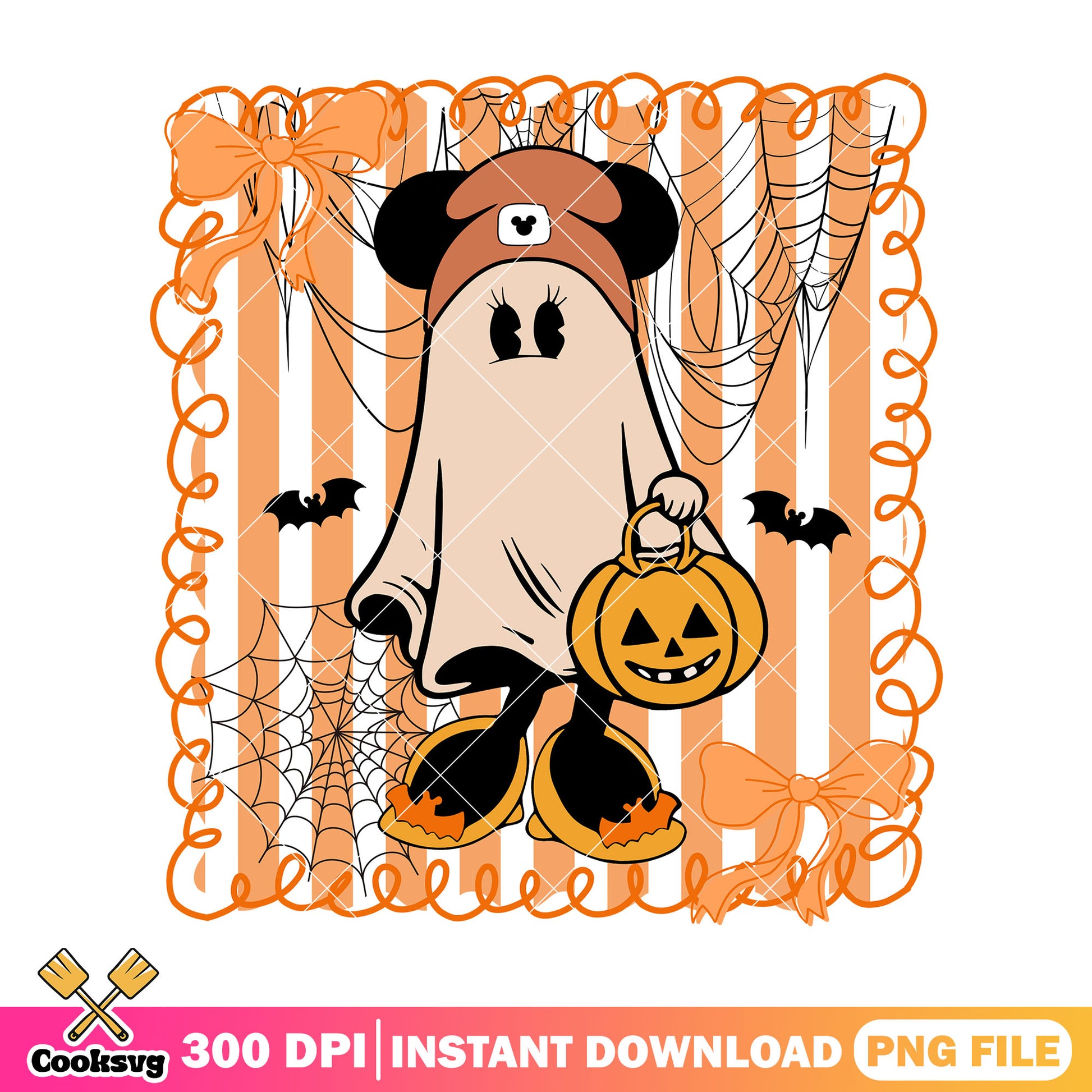 Minnie cosplay ghost png, disney minnie png, halloween art png