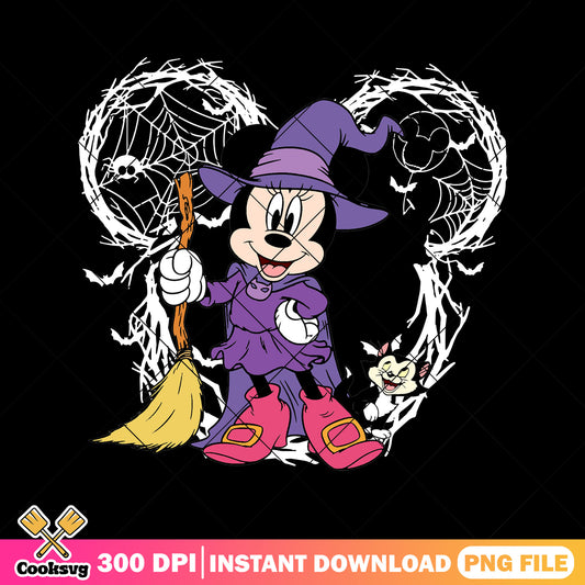 Minnie cosplay witch png, halloween picture png, disney minnie png