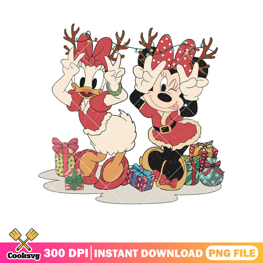 Minnie daisy christmas bestie png, minnie and daisy​ png, disney christmas ears​ png