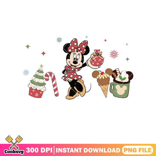 Minnie disney christmas mouse png, minnie christmas png, christmas vibe png