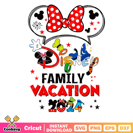 Minnie disney family vacation 2024 svg, family disney vacation shirts svg