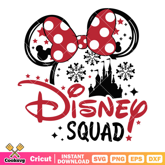 Minnie disney head squad christmas svg
