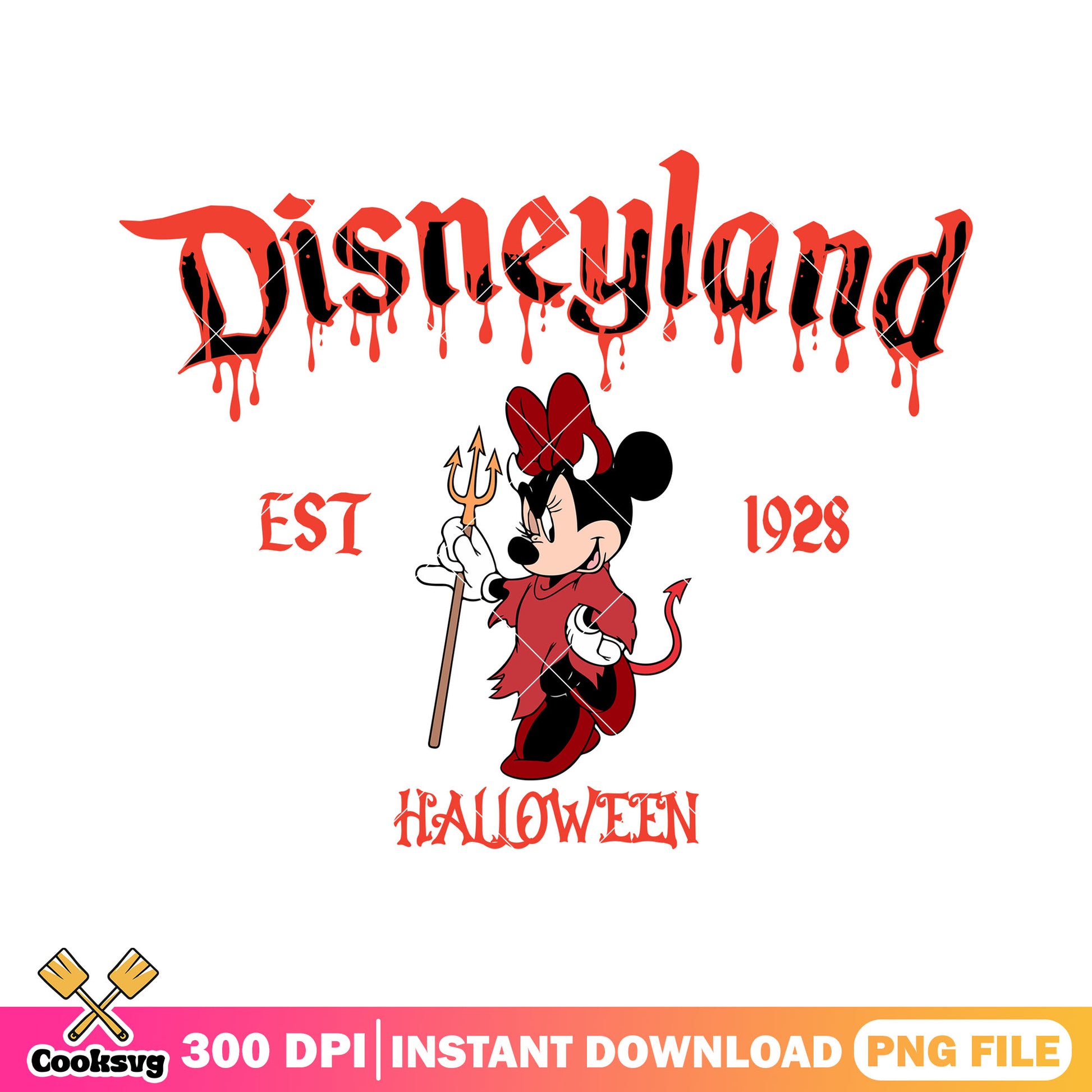 Minnie disneyland 1928 png, halloween fonts png, disney minnie png