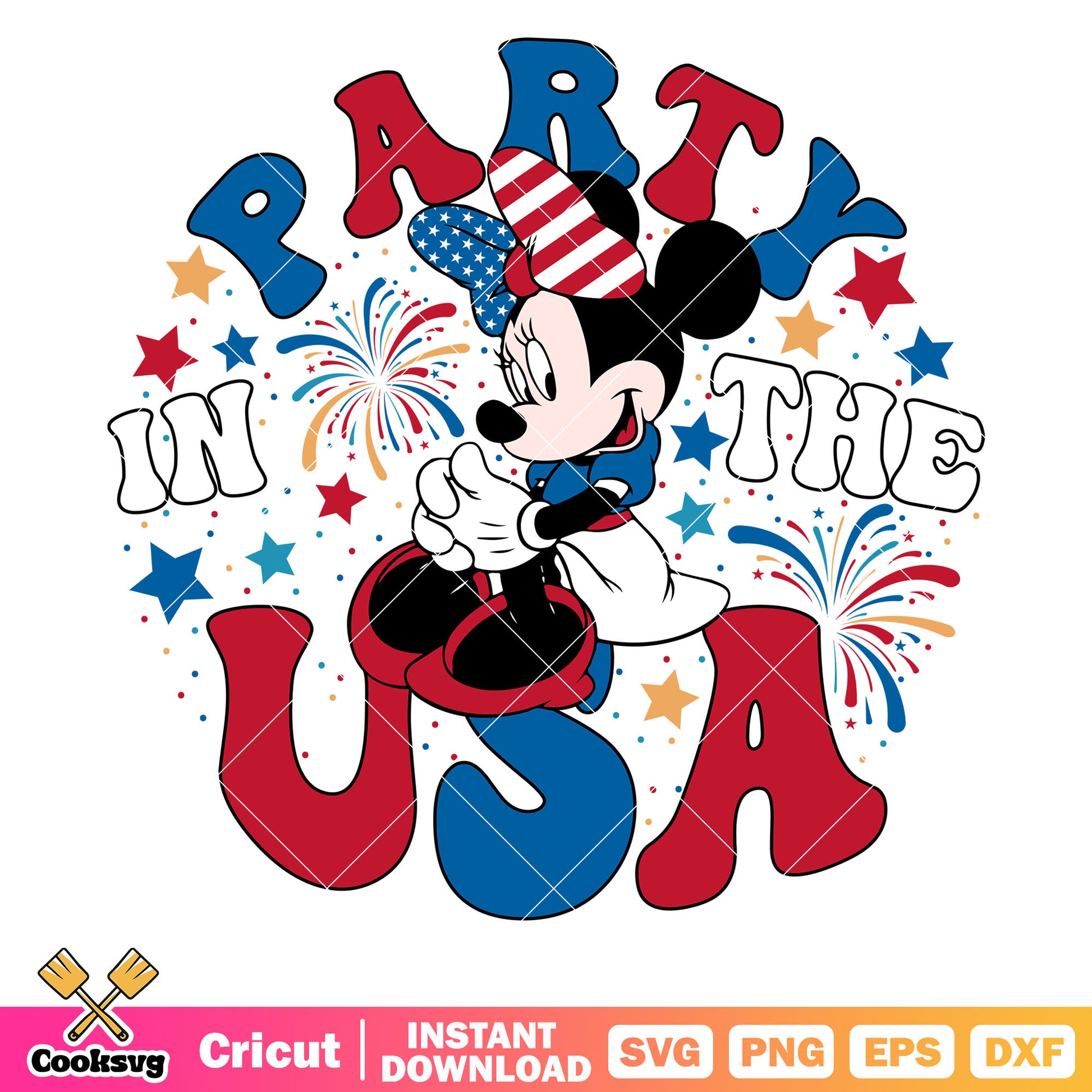 Minnie disney party in the usa svg, its a party in the usa​ svg, disney 4th of july svg