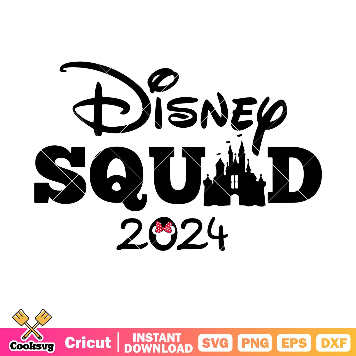 Minnie disney squad 2024 text svg, disney squad svg, disney minnie svg