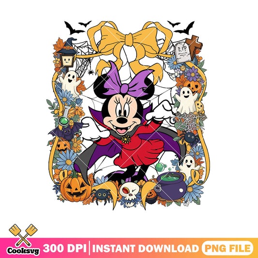 Minnie dracula design png, horror minnie png, halloween minnie png