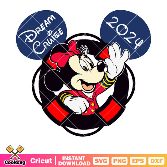 Minnie dream cruise 2024 disney svg, disney cruise dream​ svg