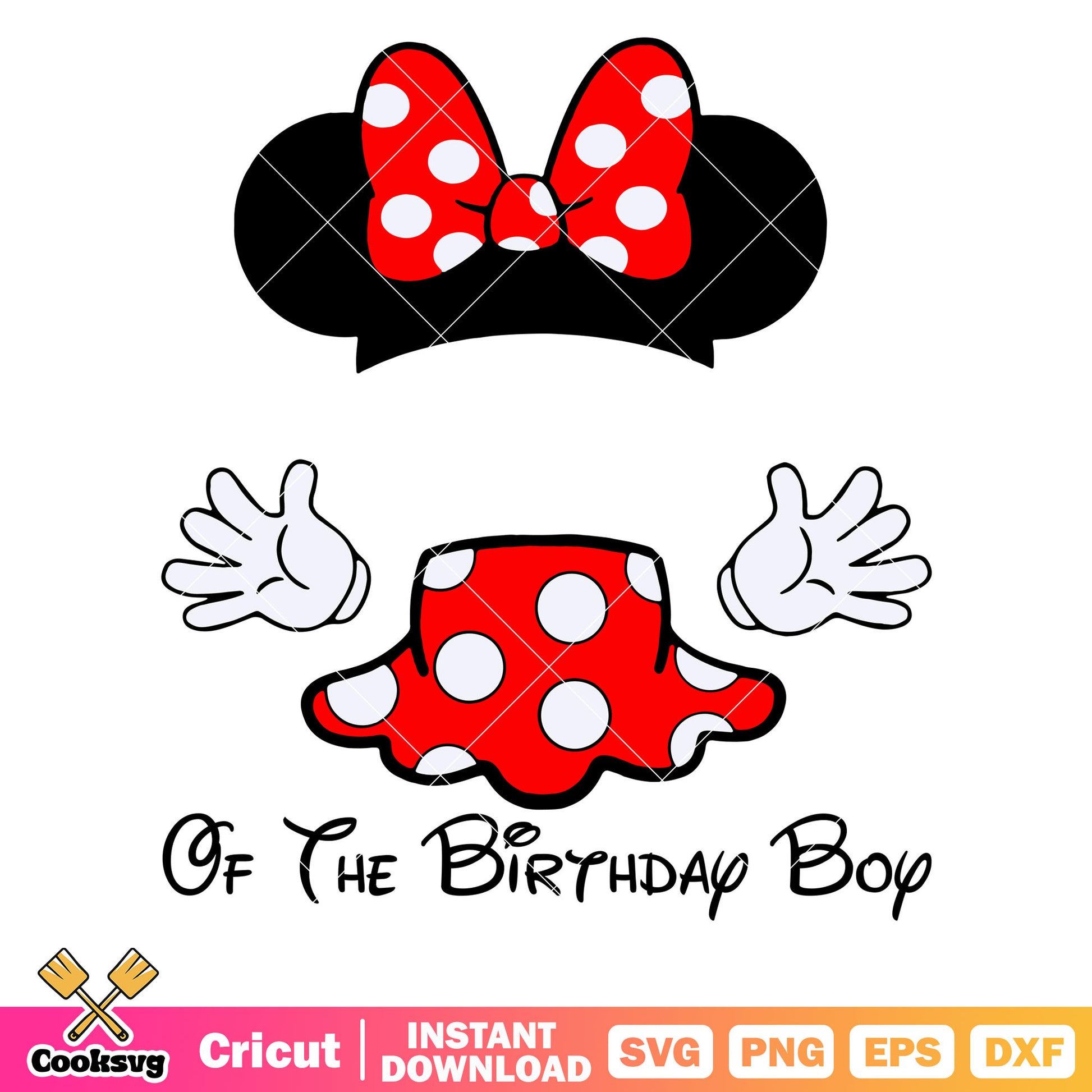 Minnie dress of the birthday boy svg, disney birthday boy svg, disney birthday svg