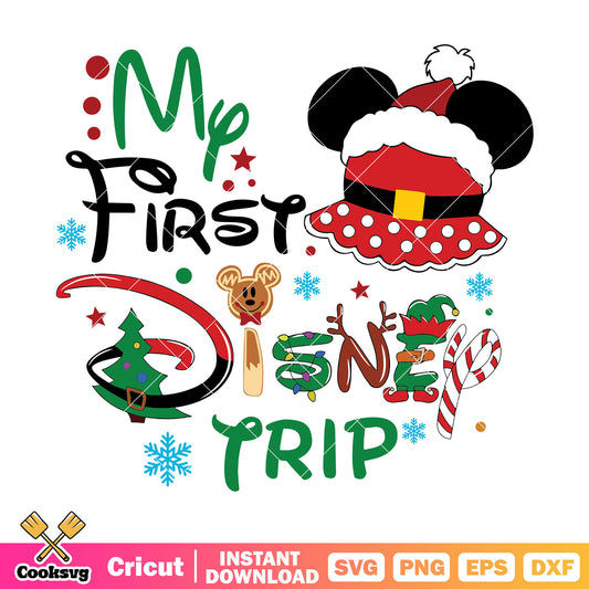 Minnie first disney christmas trip svg