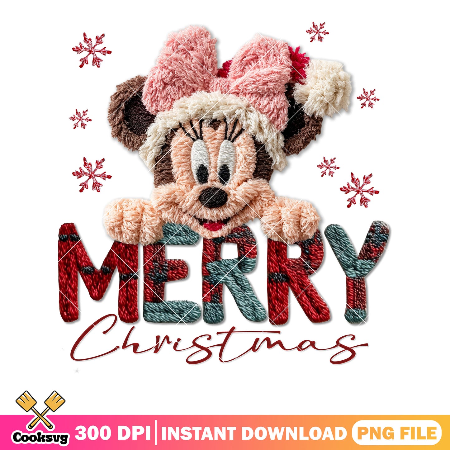 Minnie fluffy face png, happy christmas png, Minnie mouse png