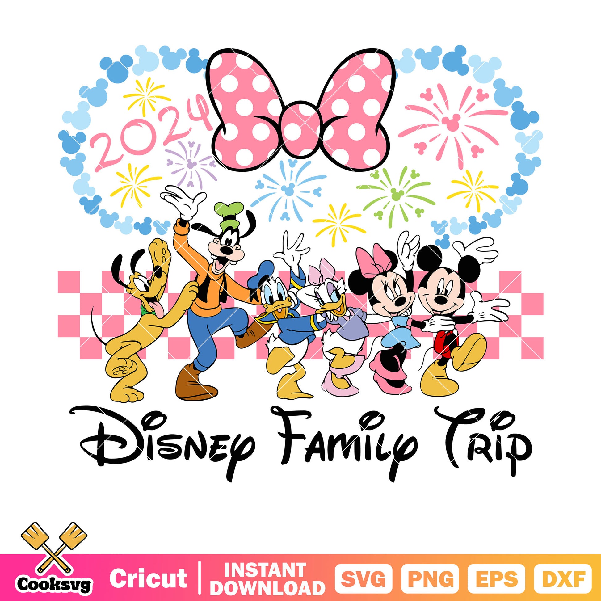 Minnie friends disney family trip 2024 head svg, disney family trip​ svg