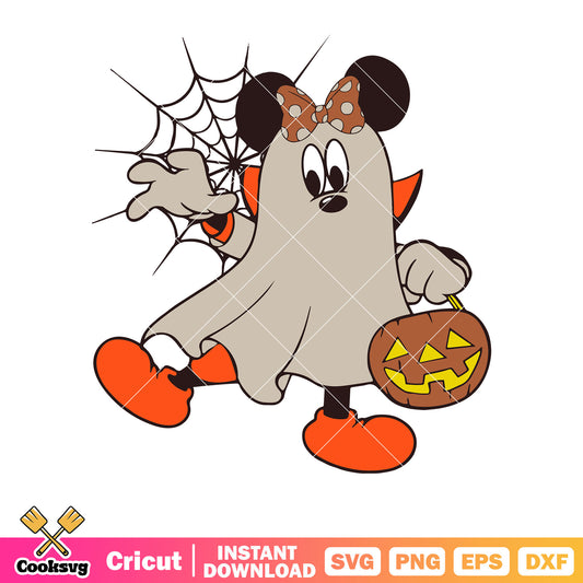 Minnie ghost halloween svg