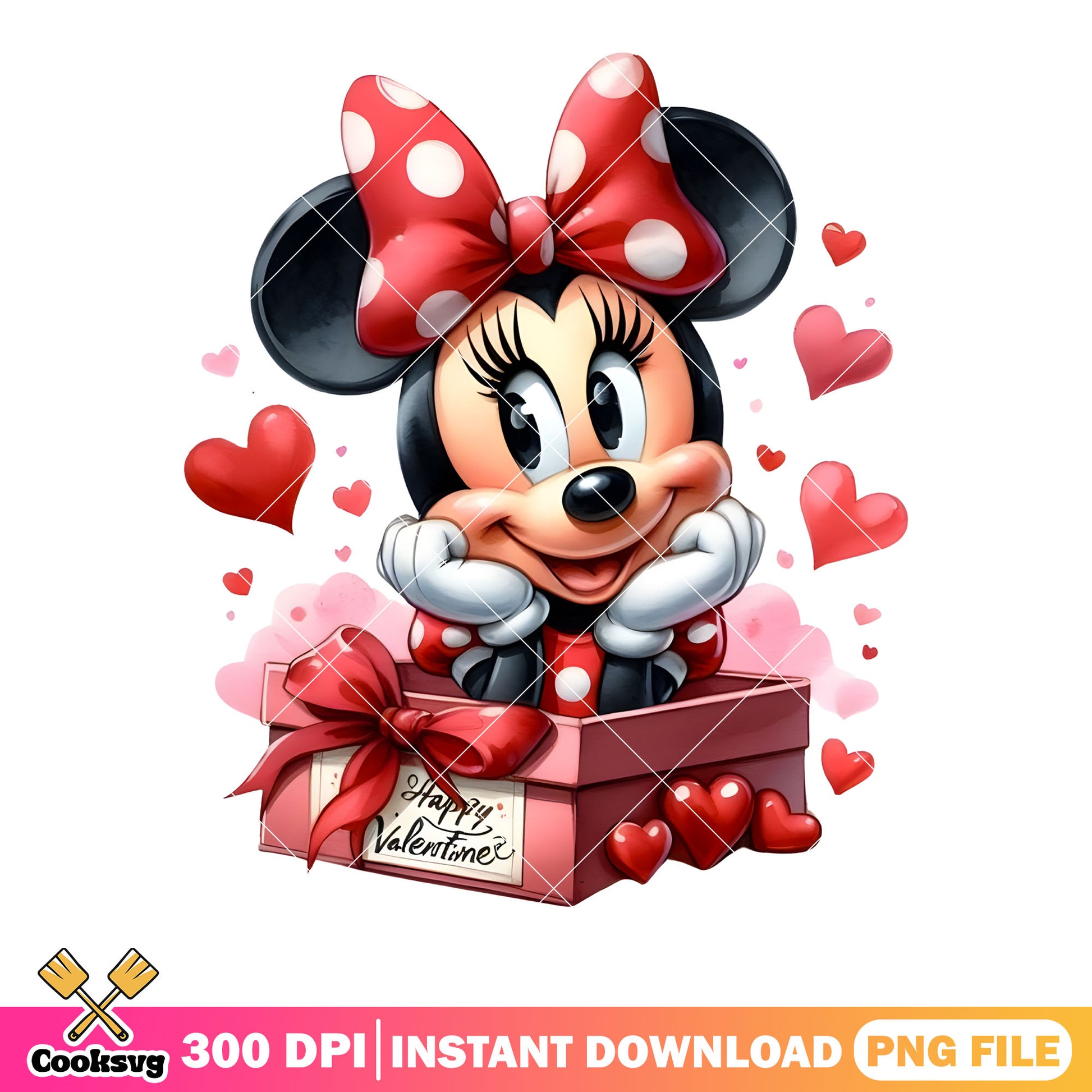 Minnie gifts valentines png, valentine gifts png, valentine poster png