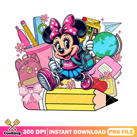 Minnie going school png, when is back to school png, art disney png