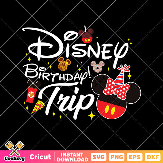 Minnie head birthday disney trip svg, disney world trip​ svg