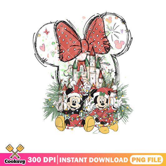 Minnie head castle christmas png