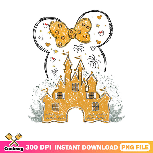 Minnie head castle yellow christmas png