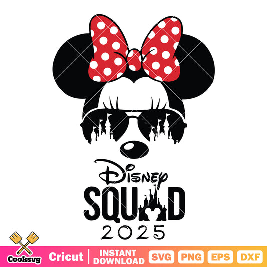 Minnie head disney squad 2025 svg, disney squad svg, minnie head svg