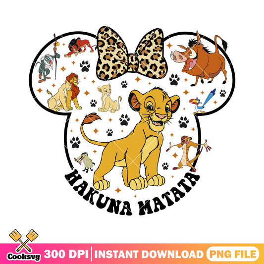 Minnie head hakuna matata png, minnie head png, simba disney png