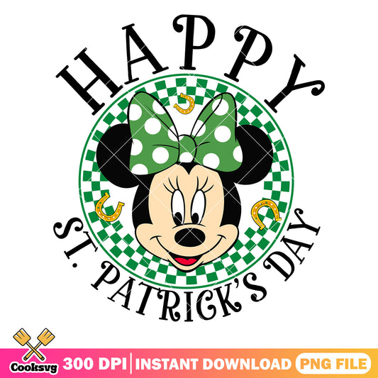 Minnie head happy st patrick day png, happy st patrick day png