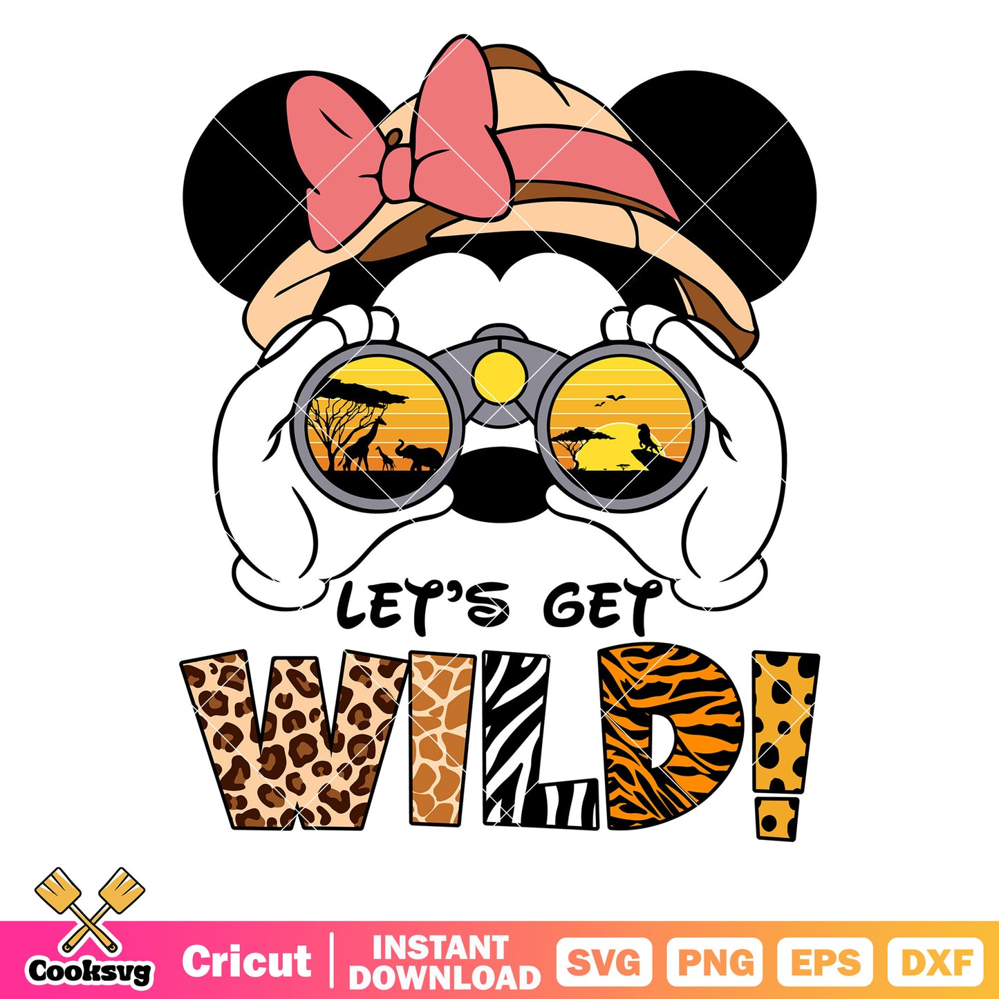 Minnie head lets get wild svg, minnie head svg, lets get wild​ svg