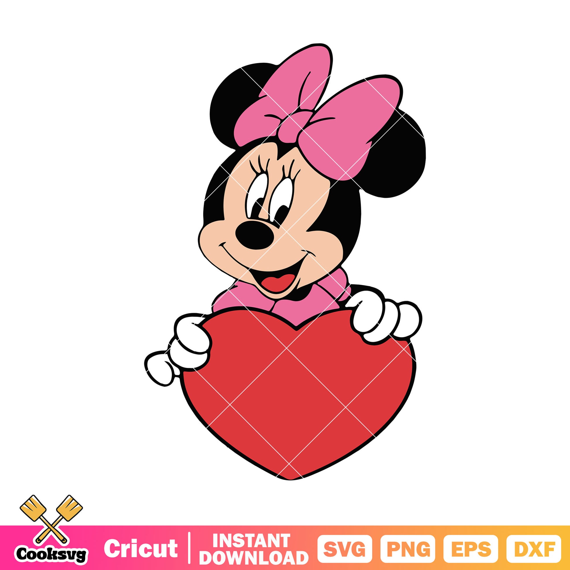 Minnie head love svg valentine, minnie valentine svg, disney valentine svg