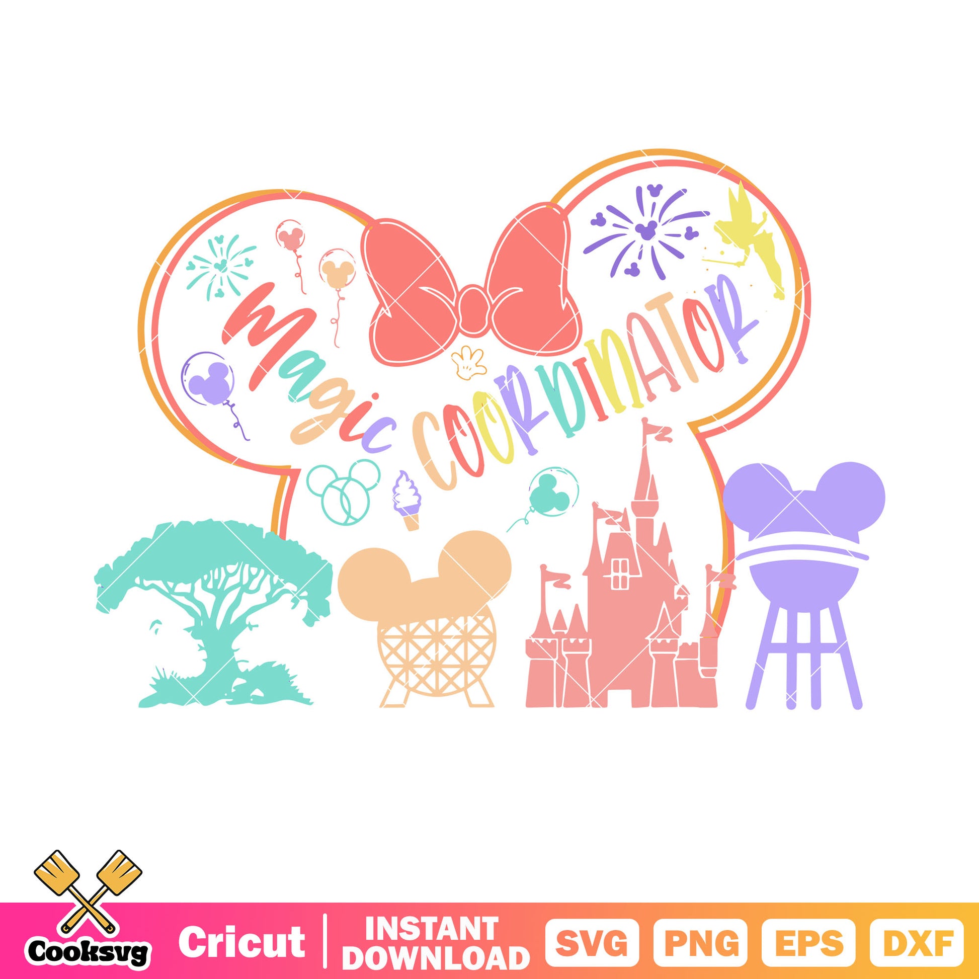 Minnie head magic coordinator svg, minnie mouse head svg